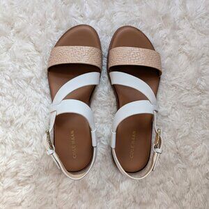 Like New Cole Haan Findra Strappy Sandal (color: white-nude woven, size: 6)